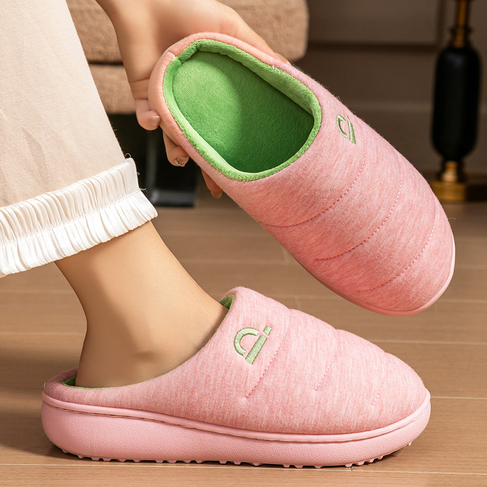 House Slippers For Women  Cotton Platform Winter Home Shoes  Garden