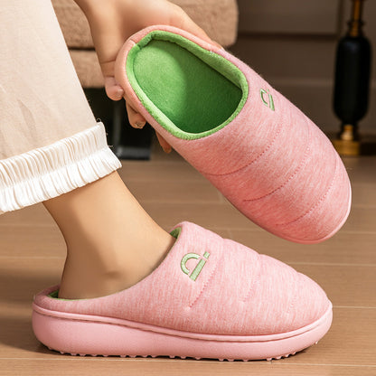 House Slippers For Women  Cotton Platform Winter Home Shoes  Garden