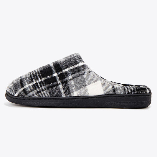 TPR lightweight slippers S | Fashionable Flano Plaid Mens Plush Wide Slippers