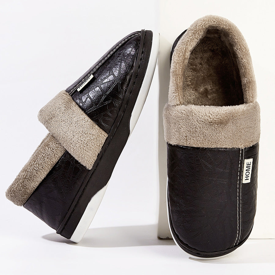 TPR Lightweight Slippers B Closed | Winter Slippers with PU Leather