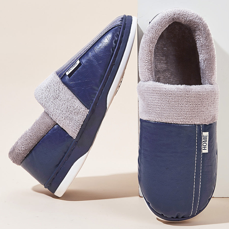 TPR Lightweight Slippers B Closed | Winter Slippers with PU Leather