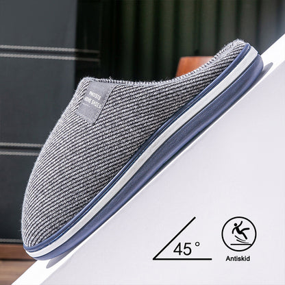 TPR Lightweight Slippers C | Slippers Fuzzy with Cotton Twill Stripes Line