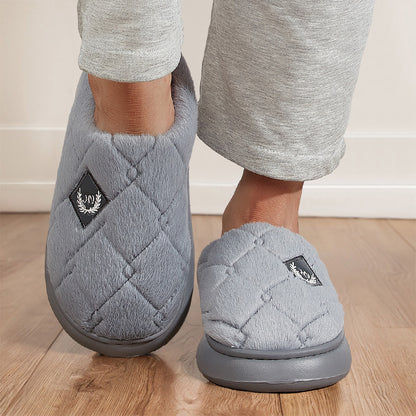 EVA Platform Slippers B | Fashion Badge Faux Fur Lined