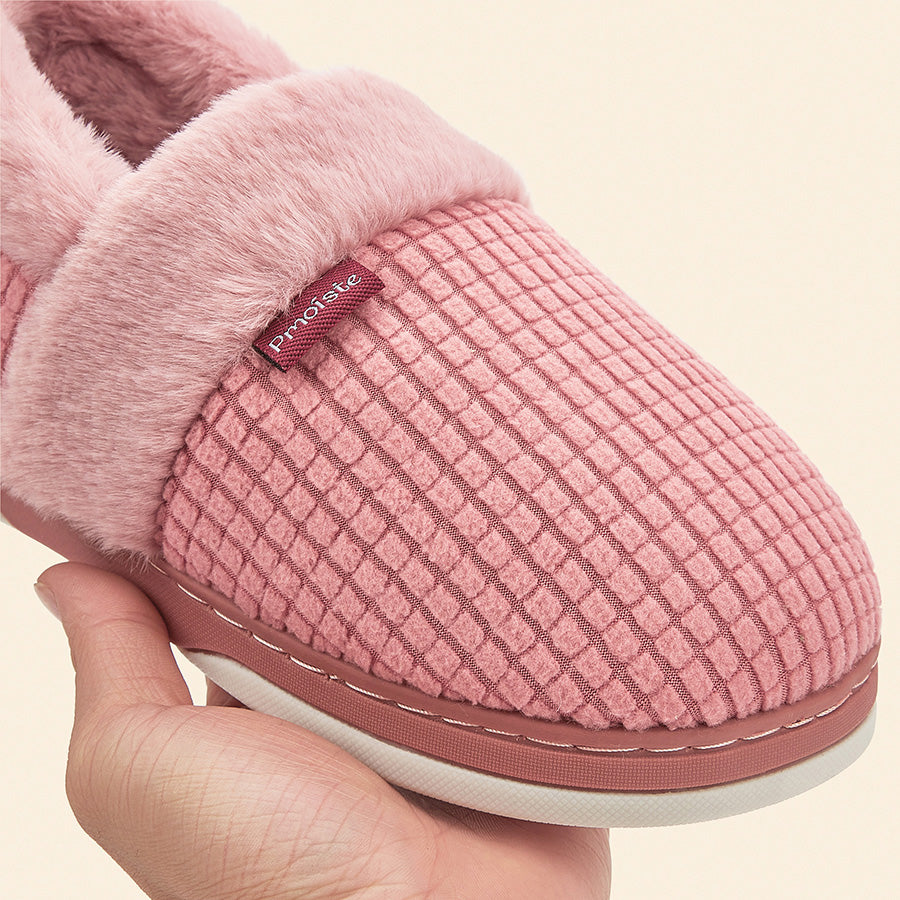 House Slippers For Women Flannel Plaid Fuzzy Plush Winter Home Shoes