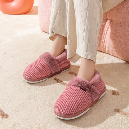 House Slippers For Women Flannel Plaid Fuzzy Plush Winter Home Shoes