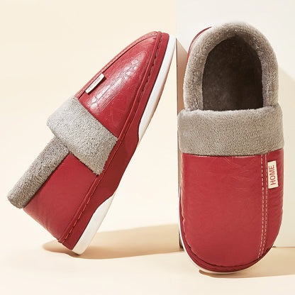 TPR Lightweight Slippers B Closed | Winter Slippers with PU Leather